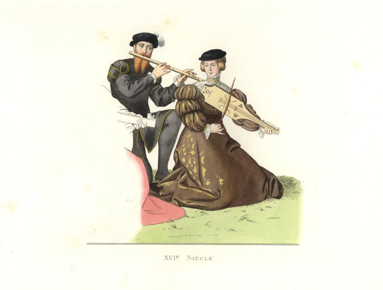 绅士和女人，英国 作者 Edmond Lechevallier-Chevignard
