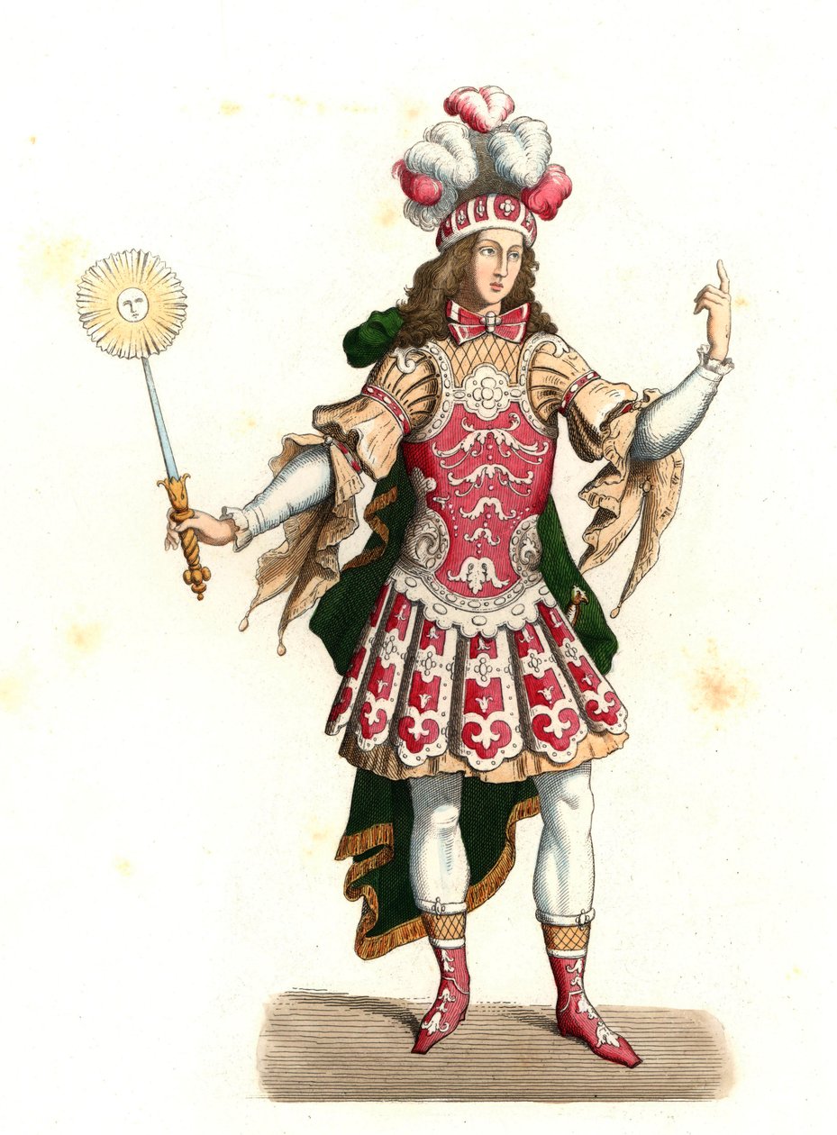法国太阳王路易十四（1638-1715），穿着舞蹈服装 作者 Edmond Lechevallier-Chevignard