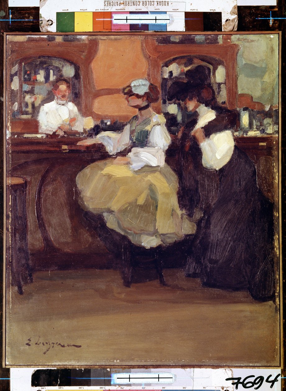 美好年代："Le bar Tabarin"，巴黎 Pigalle 区评论室（Bal）柜台前的客户。埃德蒙-伦佩尔（1876-1909 年）的画作，1905 年，圣彼得堡冬宫博物馆（圣彼得堡） 作者 埃德蒙·伦佩鲁尔