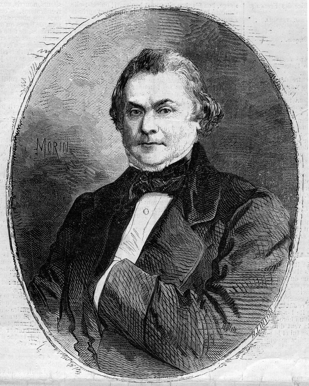 克劳德-阿尔方斯-德朗格（1797-1869）的肖像，法国治安官和政治家。莫兰在1858年6月26日《图解世界》第63期上的版画。 作者 埃德蒙·莫林