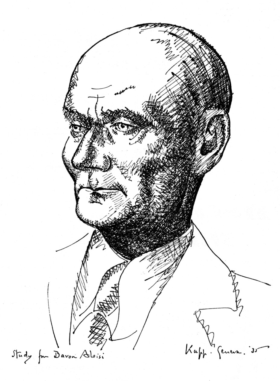 对意大利政治家阿洛伊斯男爵的研究，1935年 作者 埃德蒙·泽维尔·卡普（Edmond Xavier Kapp）