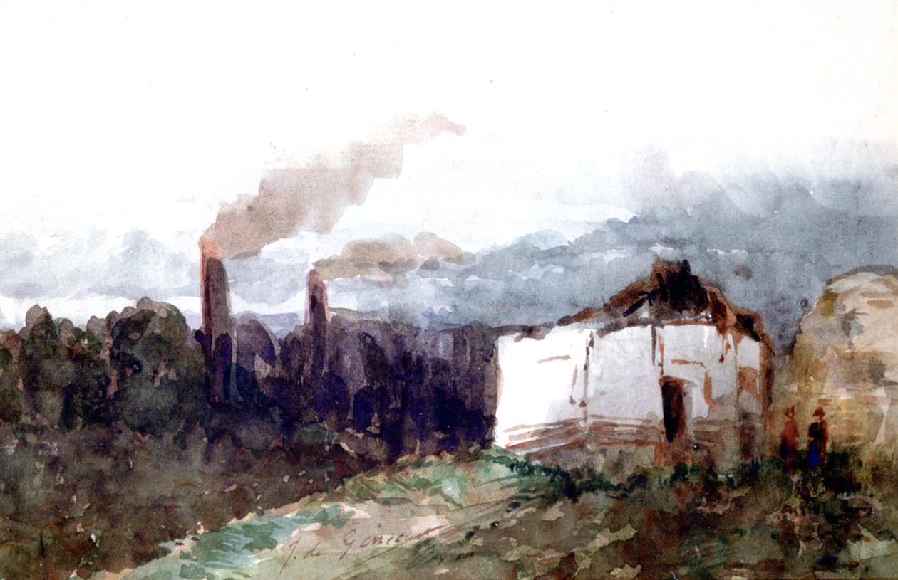 穿越工业景观，1850-1855年 作者 埃德蒙·德·库考特
