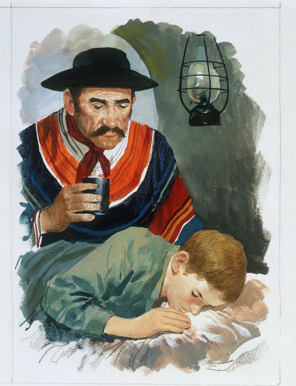 埃德蒙多·德·阿米西斯（Edmondo De Amicis，1846-1908 年）的《心》中的从亚平宁山脉到安第斯山脉，绘画 作者 埃德蒙多·德·阿米西斯