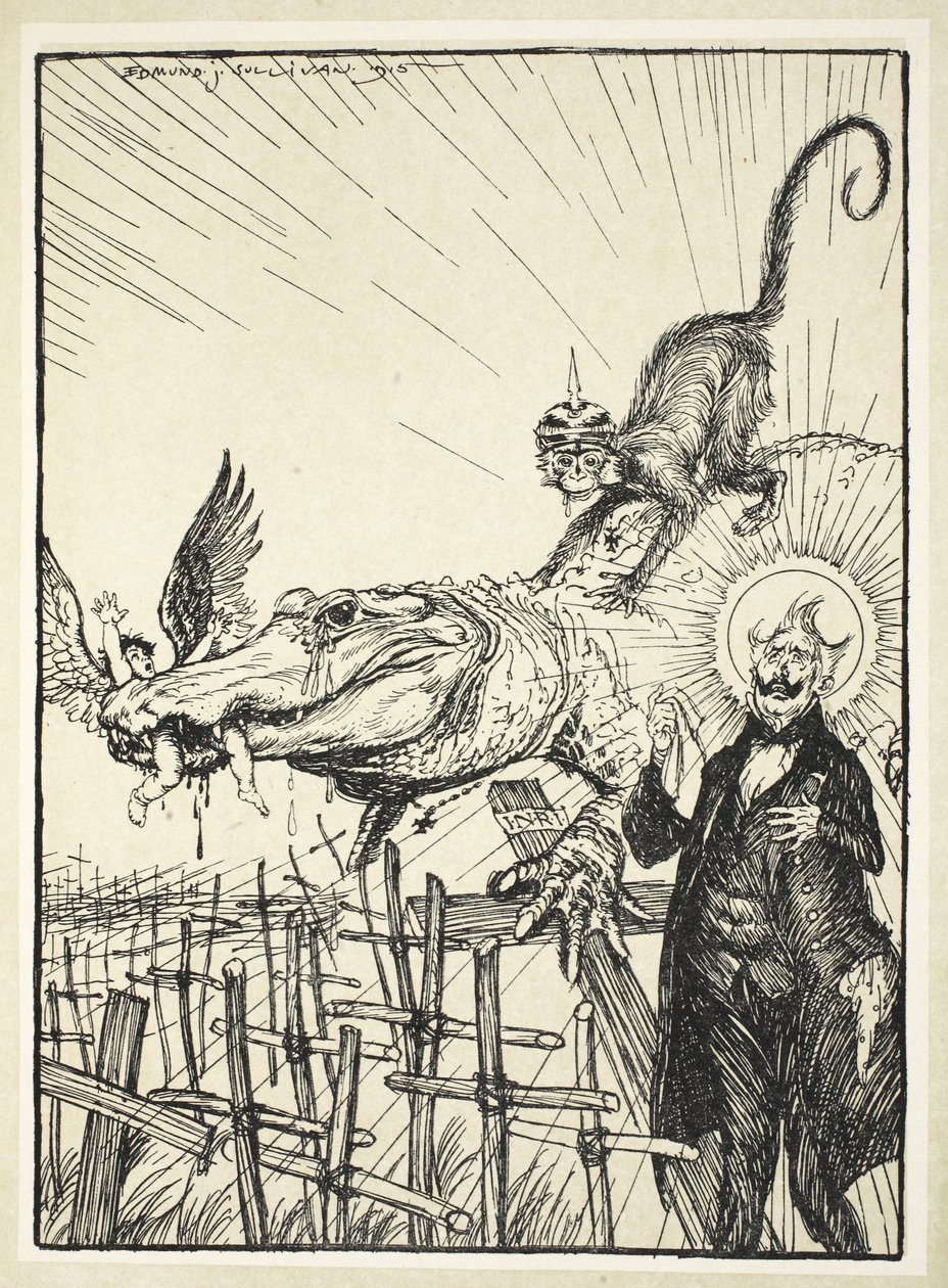 鳄鱼的眼泪，来自凯撒的花环的插图，由Edmund J. Sullivan，酒吧。 1916年 作者 埃德蒙·约瑟夫·沙利文