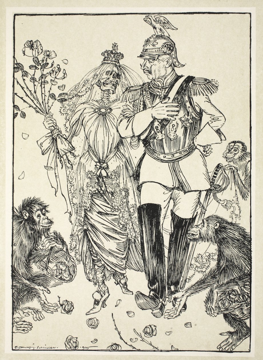 Marriage de Convenience，来自The Kaiser&39;s Garland的插图由Edmund J. Sullivan，酒吧。 1916年 作者 埃德蒙·约瑟夫·沙利文