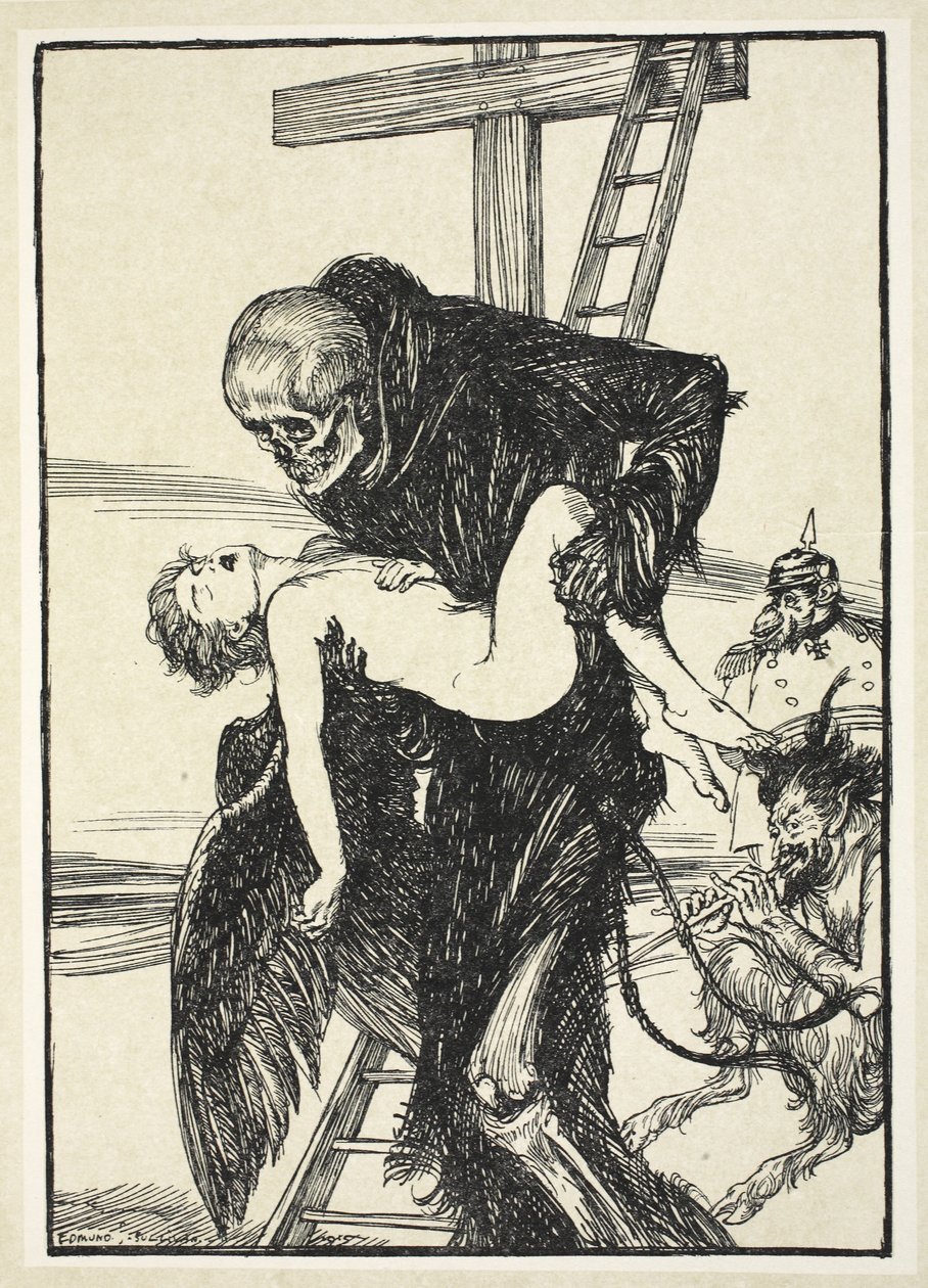 比死亡更残忍，来自The Kaiser&39;s Garland的插图由Edmund J. Sullivan，酒吧。 1916年 作者 埃德蒙·约瑟夫·沙利文