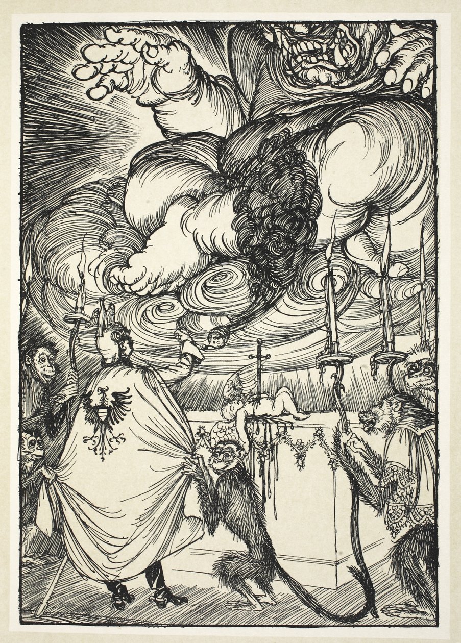 The Black Mass No. 2（The Celebrant and the Master of Ceremonies），来自The Kaiser&39;s Garland的插图由Edmund J. Sullivan，酒吧。 1916年 作者 埃德蒙·约瑟夫·沙利文