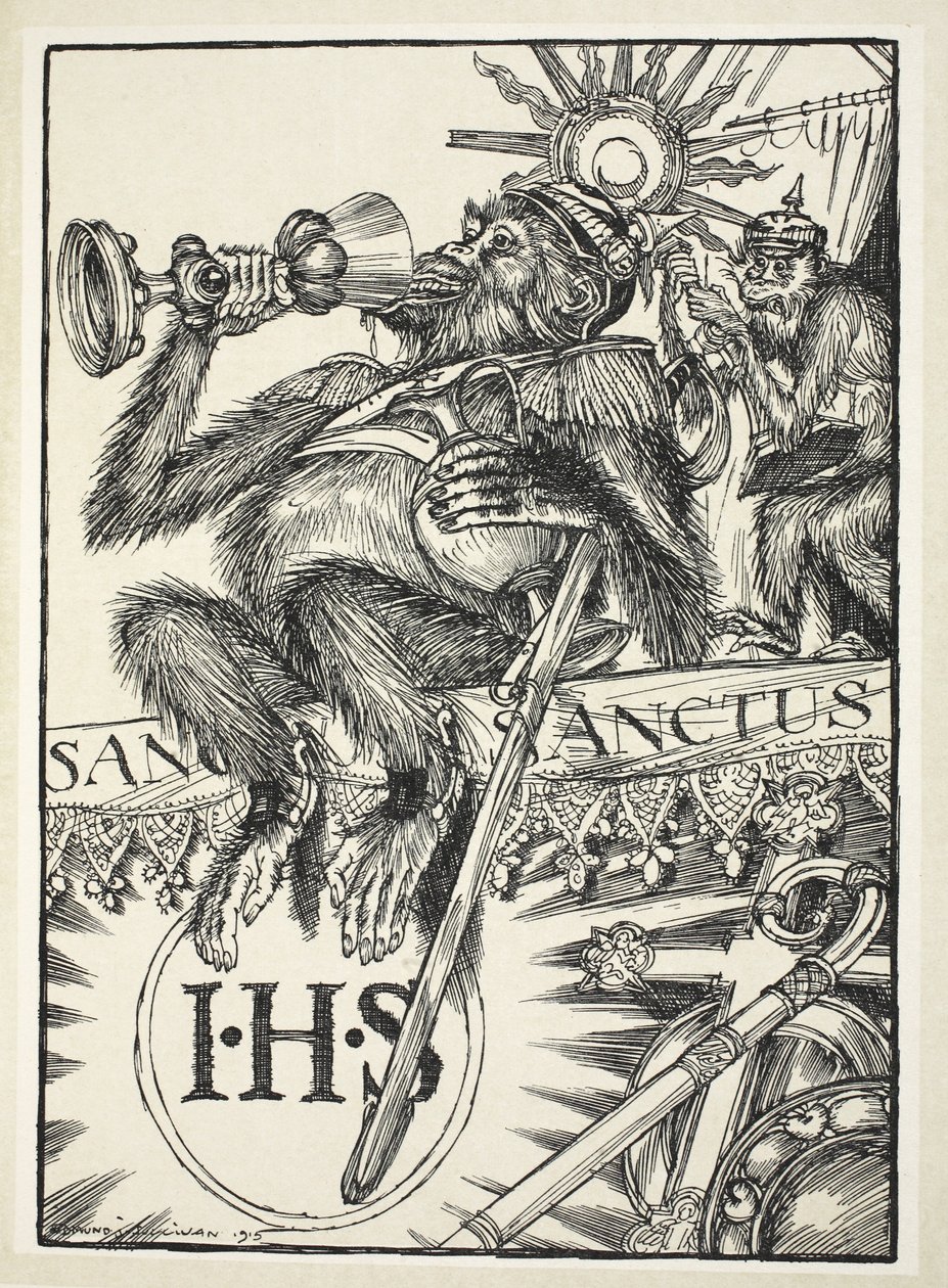 &39;Kultur&39;（Sacrilage）的圣体圣事，来自Kaiser&39;s Garland的插图，由Edmund J. Sullivan，酒吧。 1916年 作者 埃德蒙·约瑟夫·沙利文