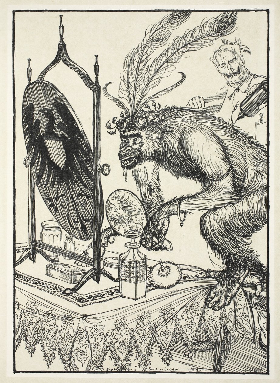 &39;Kultur&39;的装饰，来自Kaiser&39;s Garland的插图，由Edmund J. Sullivan，酒吧。 1916年 作者 埃德蒙·约瑟夫·沙利文