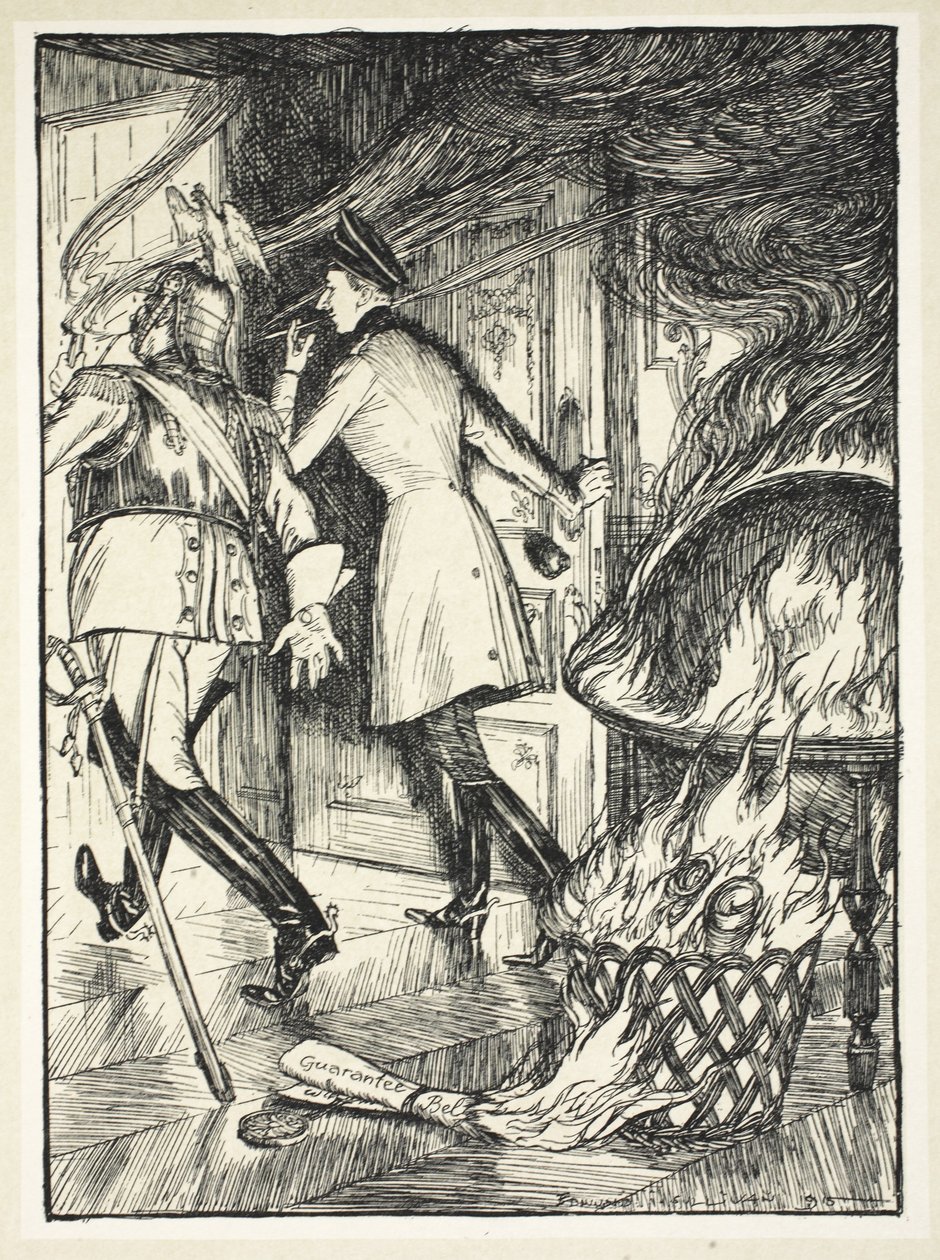 管道打火机（比利时中立的保证），来自Kaiser&39;s Garland的插图，由Edmund J. Sullivan，酒吧。 1916年 作者 埃德蒙·约瑟夫·沙利文