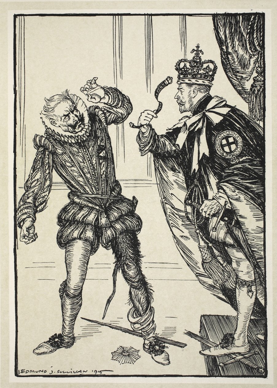 Ungartered Blackleg（&39;Honi soit ......&39;），来自The Kaiser&39;s Garland的插图，由Edmund J. Sullivan，酒吧。 1916年 作者 埃德蒙·约瑟夫·沙利文
