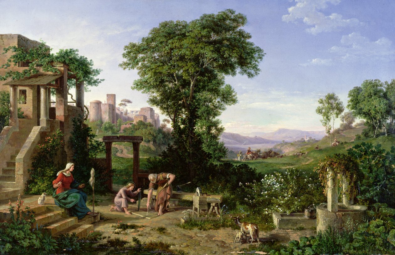 基督木匠，1860年 作者 来自Adelsfried的Edmund Worndle