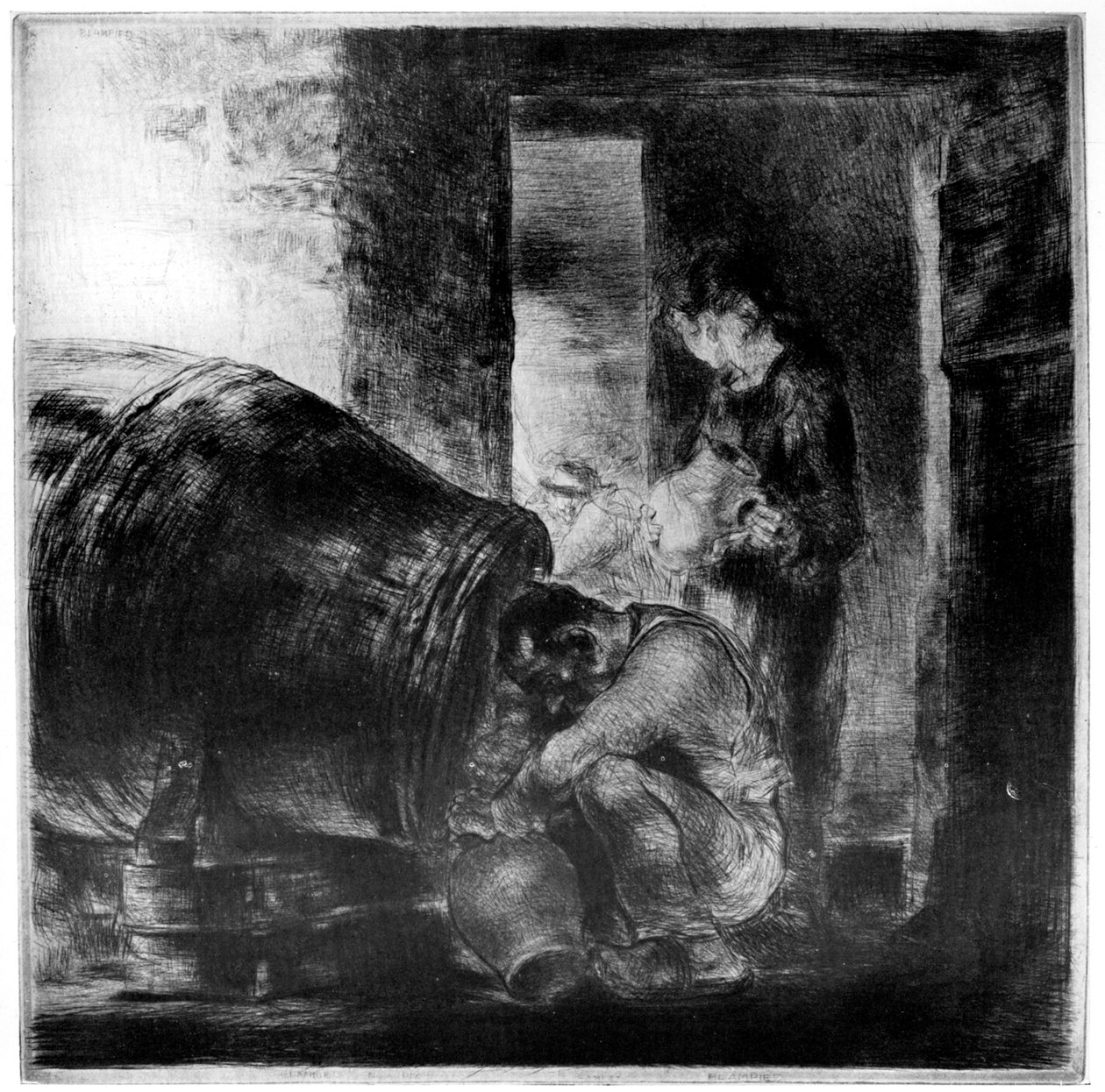 苹果酒桶，1929年 作者 埃德蒙·布莱皮迪（Edmund Blampied）