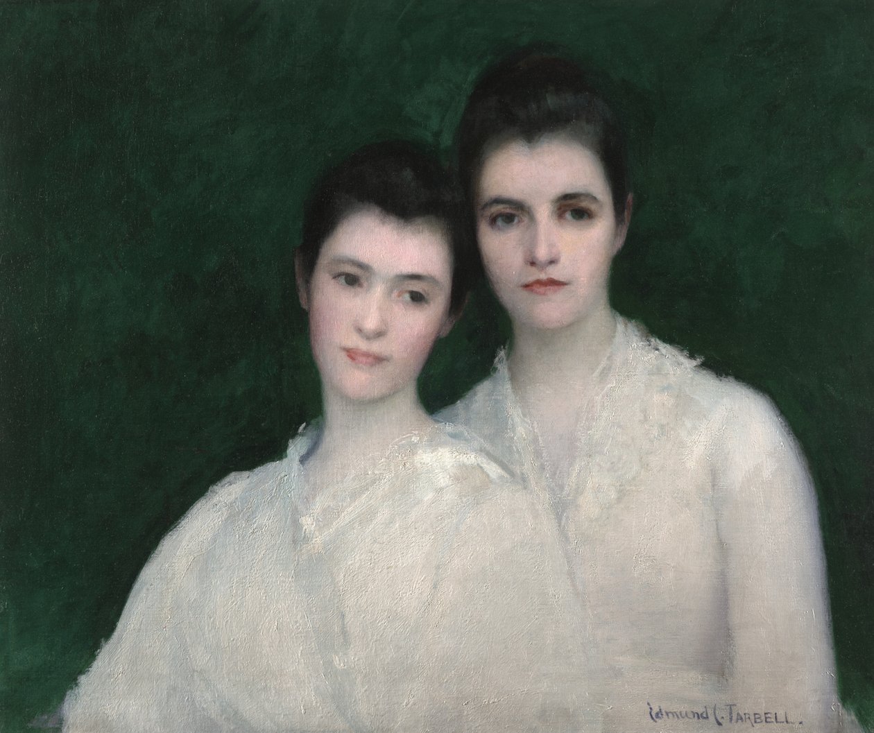 埃梅琳（Emeline）和约瑟芬·塔贝尔（Josephine Tarbell），约1905年（布面油画） 作者 埃德蒙·查尔斯·塔贝尔