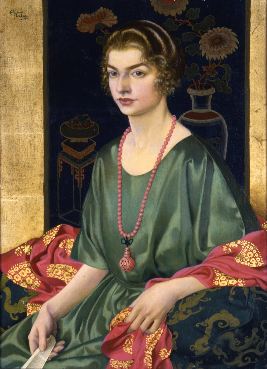 伊丽莎白-奥尔胡森肖像（布面油画） 作者 埃德蒙·杜拉克（Edmund Dulac）