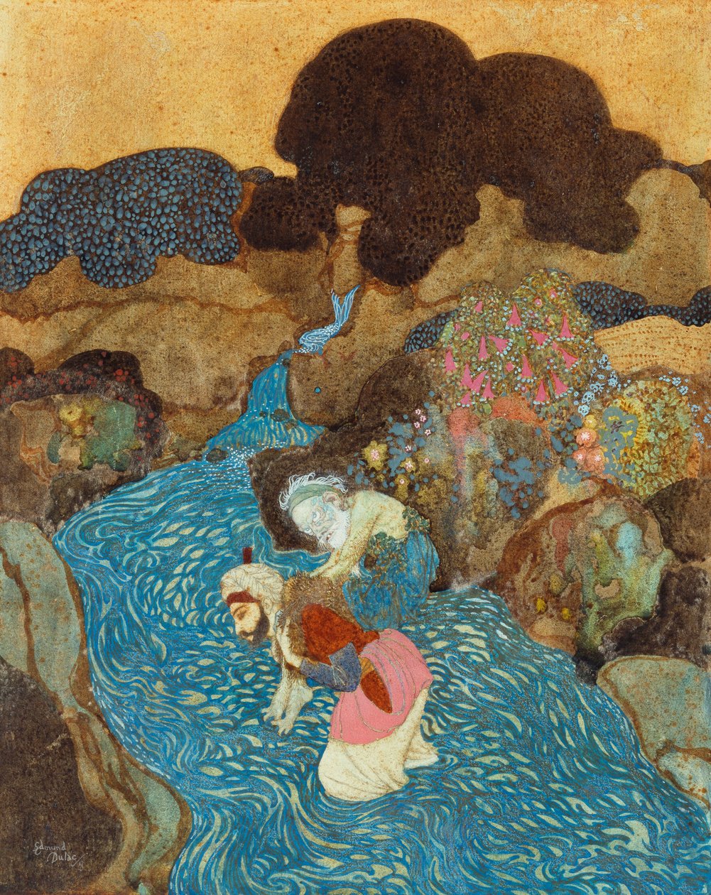 水手辛巴达和海洋老人 作者 埃德蒙·杜拉克（Edmund Dulac）
