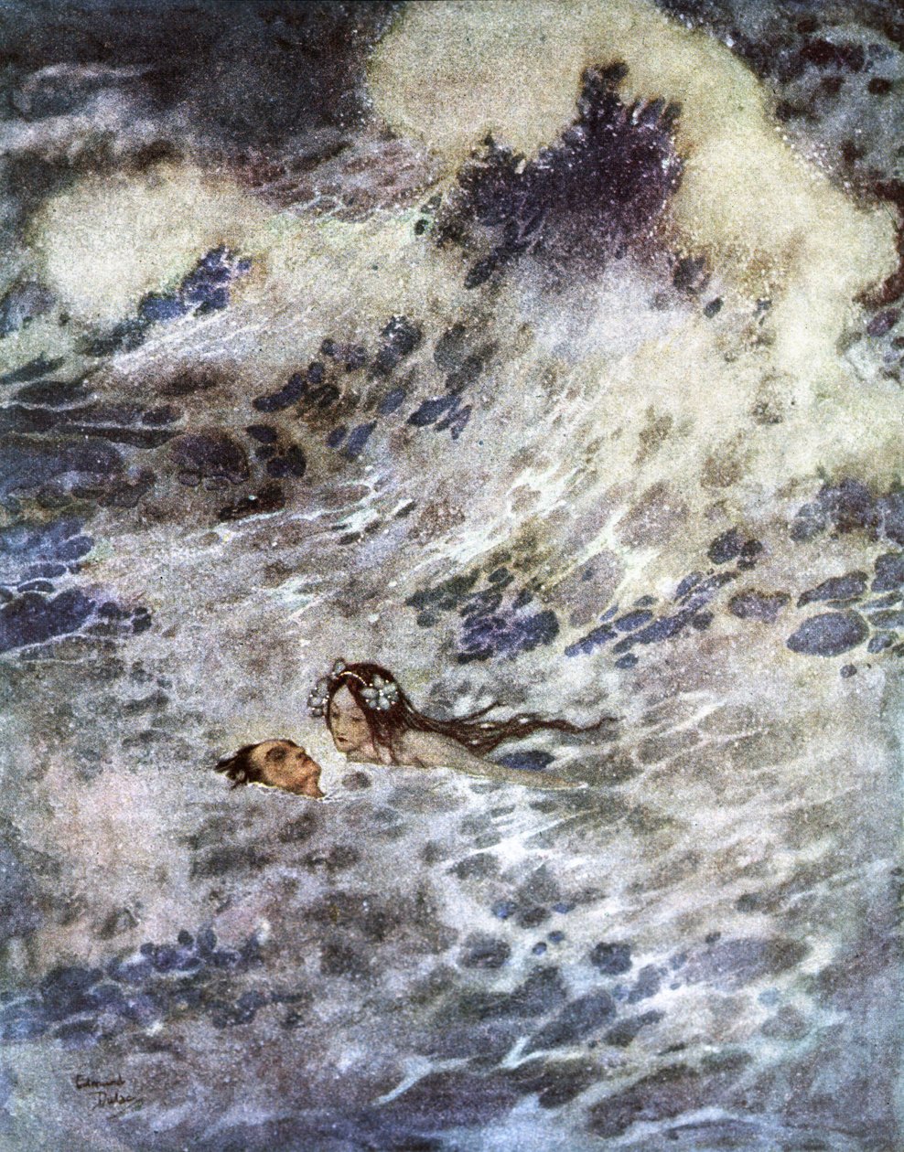 小美人鱼》（石版画） 作者 埃德蒙·杜拉克（Edmund Dulac）