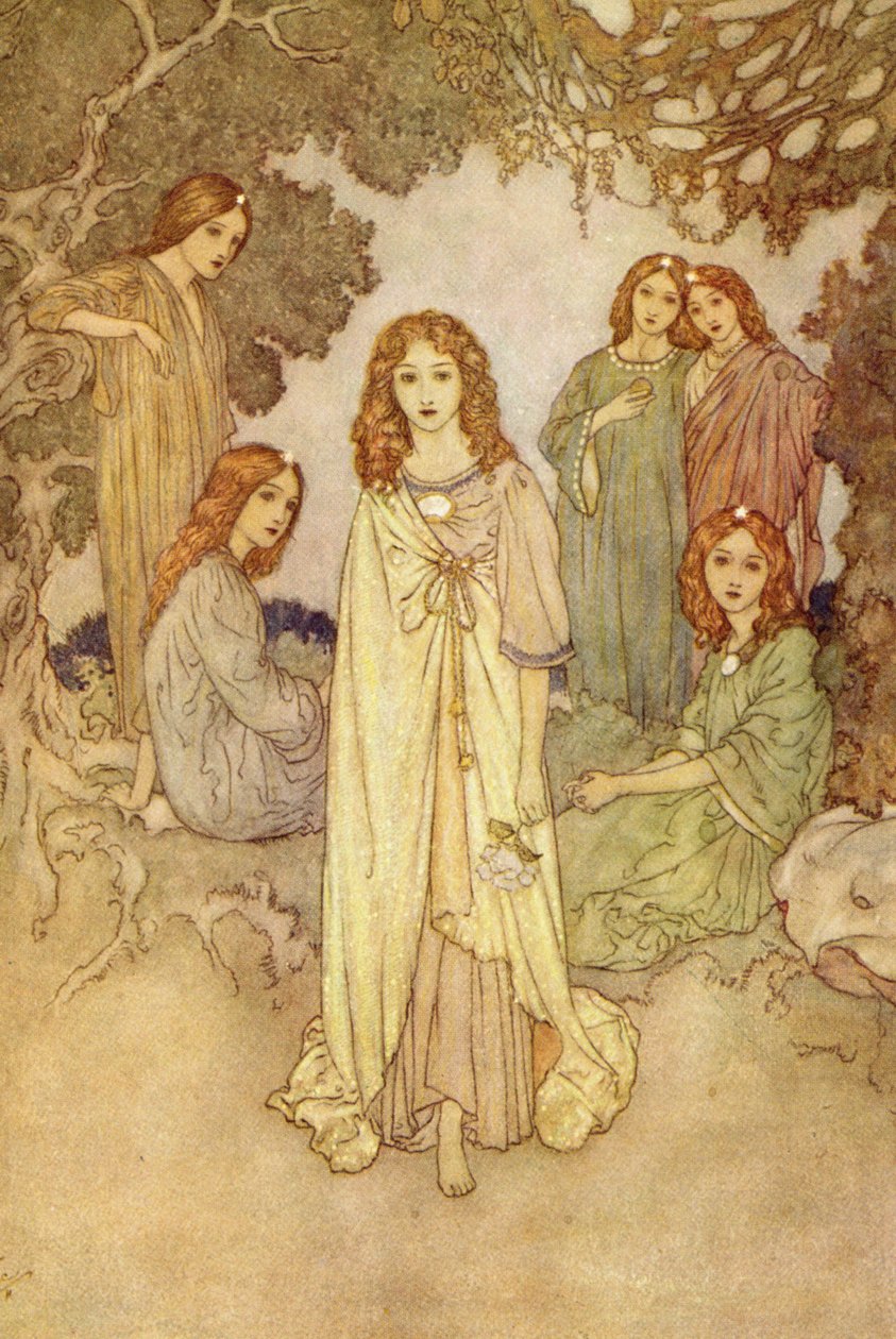 天堂花园》中的仙女 作者 埃德蒙·杜拉克（Edmund Dulac）