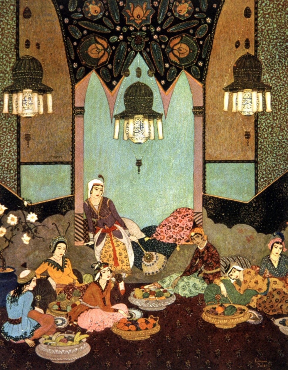 水果室，水手辛巴达 作者 埃德蒙·杜拉克（Edmund Dulac）