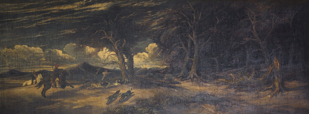 吕西亚Xanthus的野猪狩猎，摄于1845年（布面油画） 作者 埃德蒙·穆勒（Edmund G.Muller）