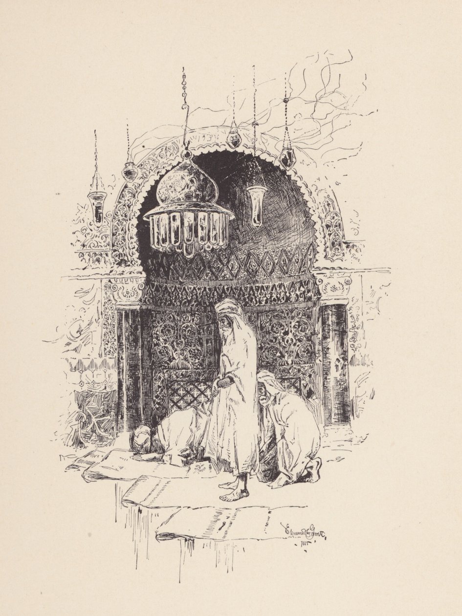 约翰-济慈的《圣艾格尼丝之夜》插图（石版画） 作者 埃德蒙·亨利·加勒特