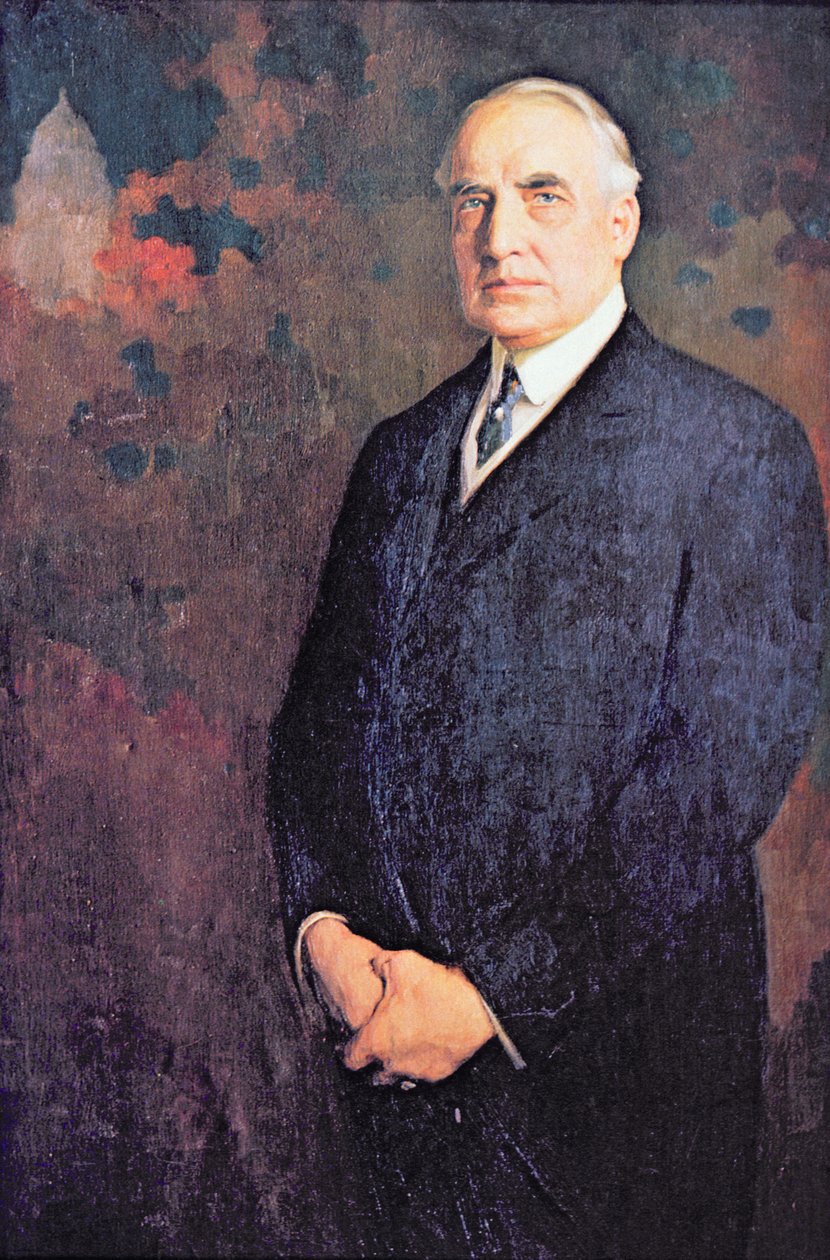 Warren G. Harding (1865-1923)（彩色石版画） 作者 埃德蒙·霍奇森·斯马特
