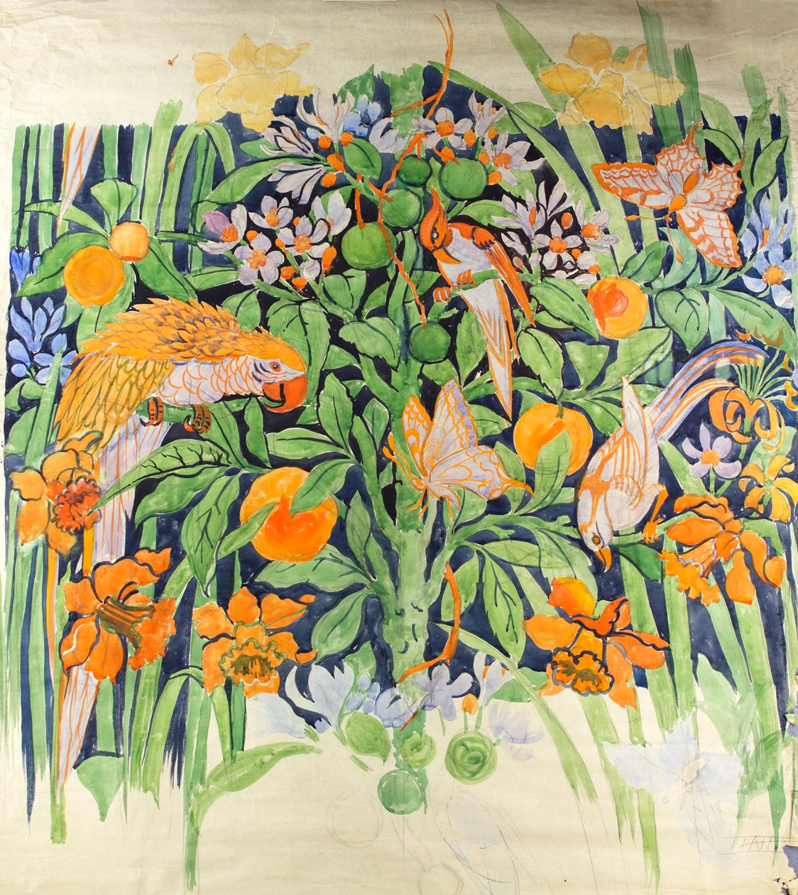 丛林聊天 c1930（纸上水粉） 作者 埃德蒙·亨特