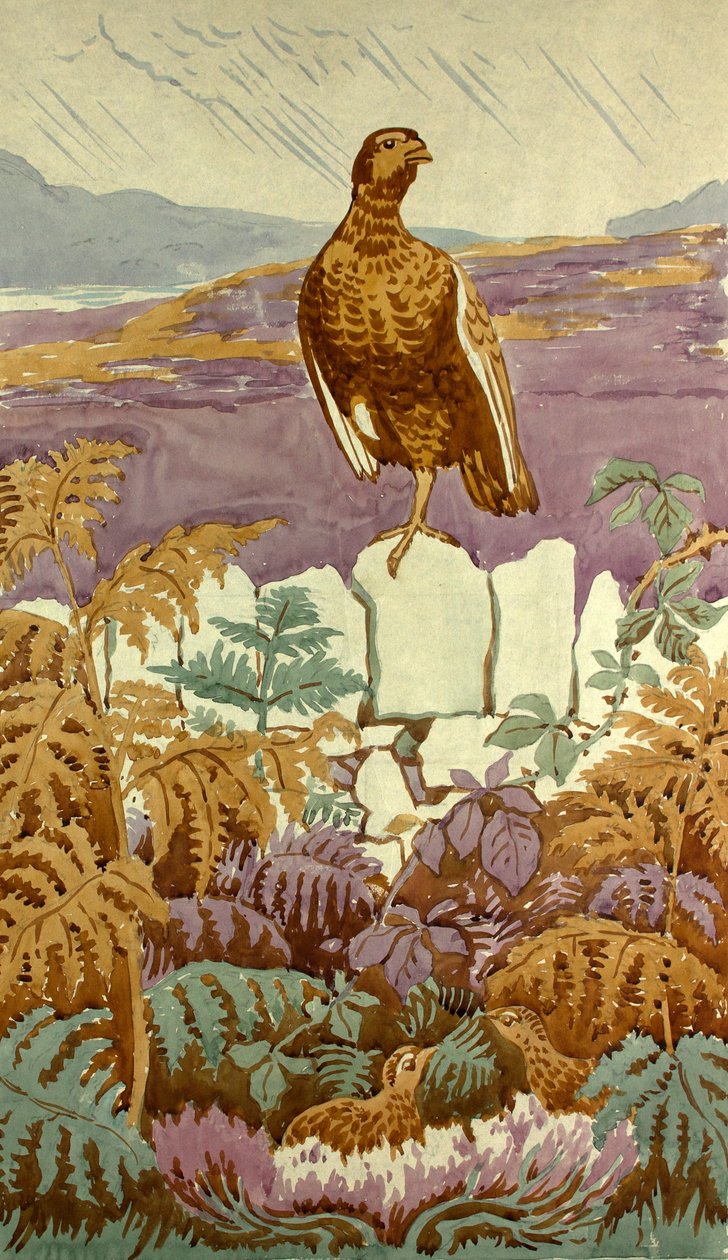 荒原上的瞭望台，约 1930 年（纸上水粉画） 作者 埃德蒙·亨特