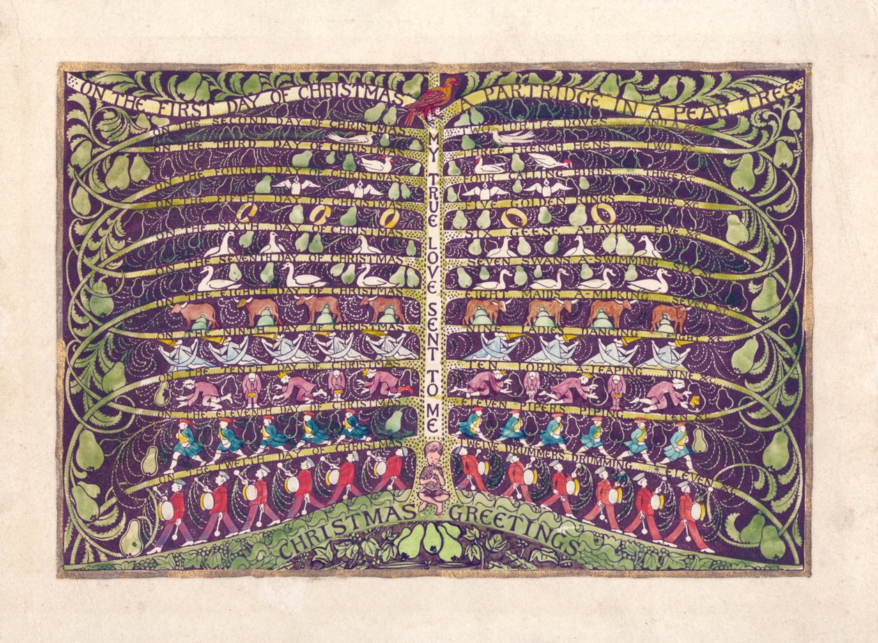 圣诞节第一天，约 1935 年（水粉画，纸面） 作者 埃德蒙·亨特