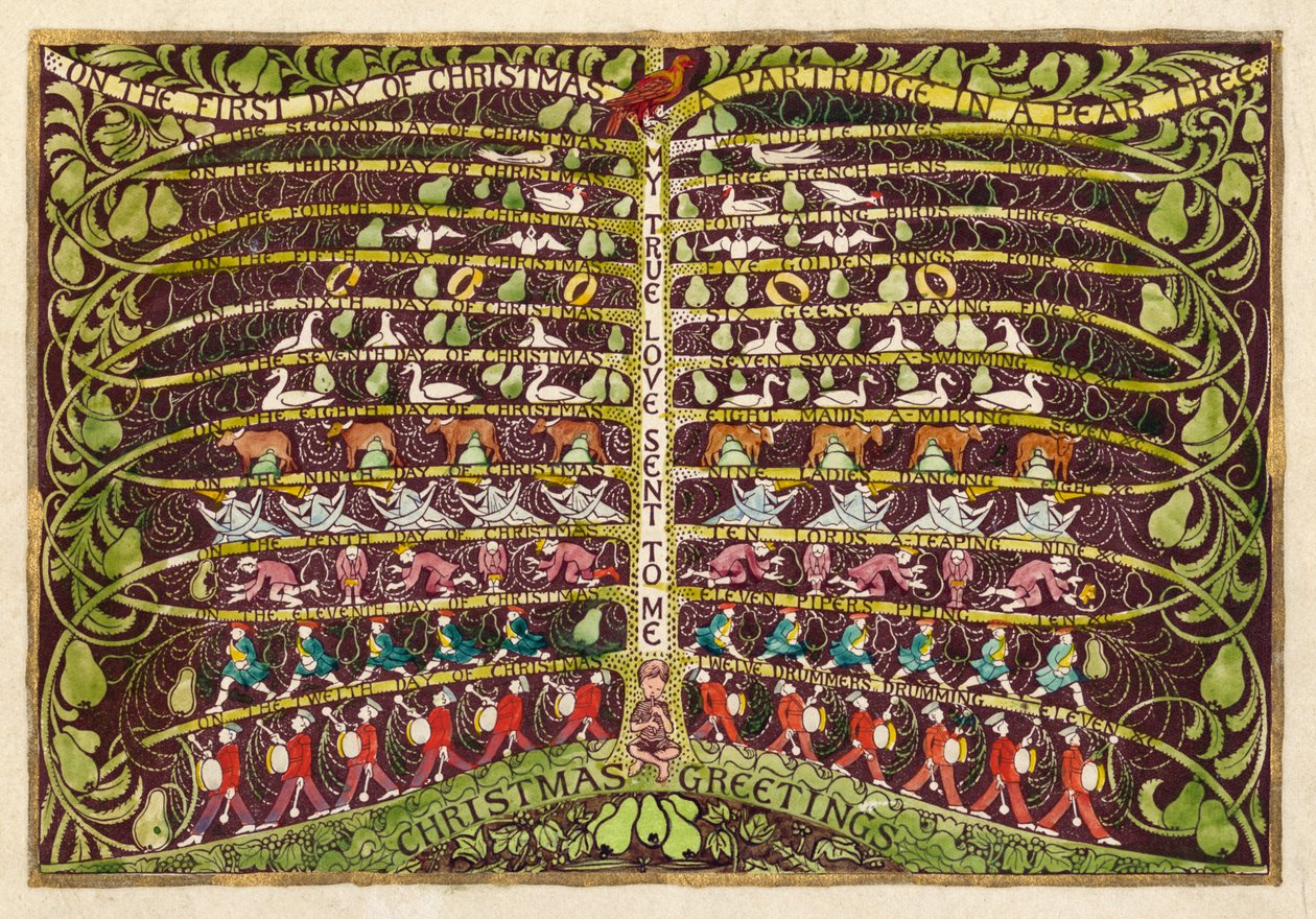 圣诞节第一天，约 1935 年（水粉画，纸面） 作者 埃德蒙·亨特