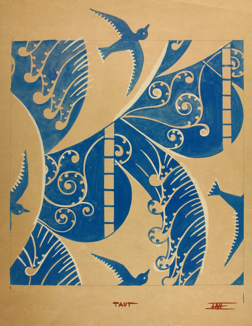绷，约 1930 年（纸上水粉画） 作者 埃德蒙·亨特