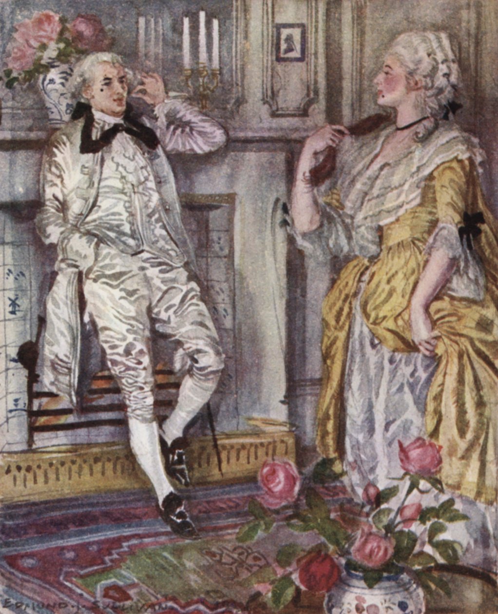 Illustration for The Vicar of Wakefield by Oliver Goldsmith (colour litho) 作者 埃德蒙·约瑟夫·沙利文