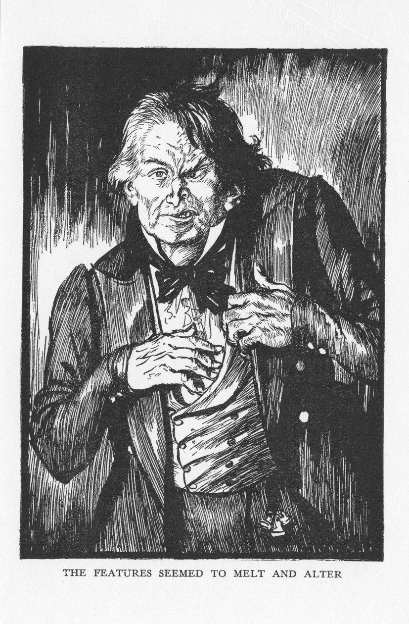 罗伯特·路易斯·史蒂文森（Robert Louis Stevenson）的《杰基尔博士和海德先生的奇怪案》中的场景，1927年 作者 埃德蒙·约瑟夫·沙利文