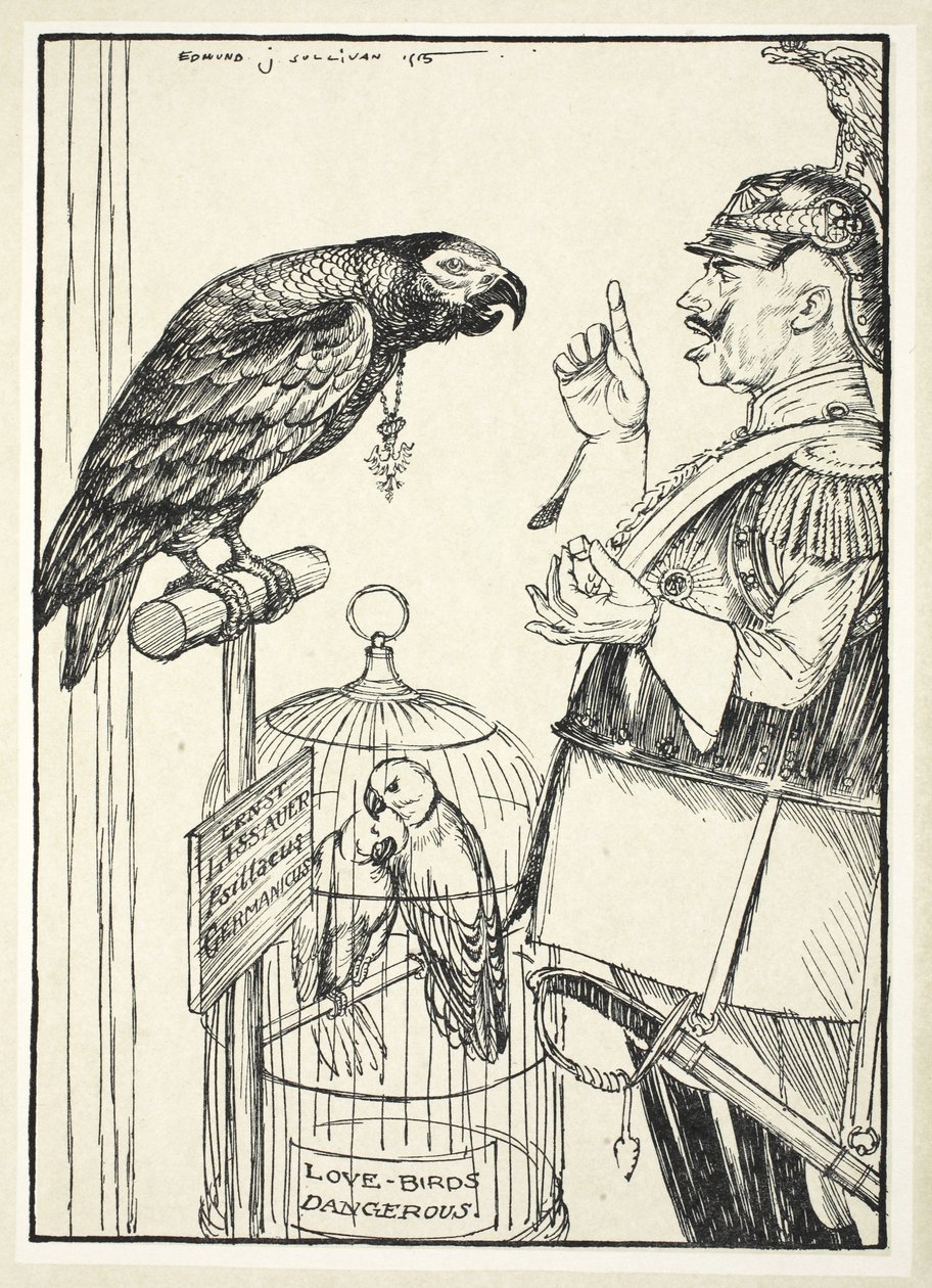 仇恨的赞美诗（鸟的一点点糖），来自凯撒的花环的插图由Edmund J. Sullivan，酒吧。 1916年 作者 埃德蒙·约瑟夫·沙利文