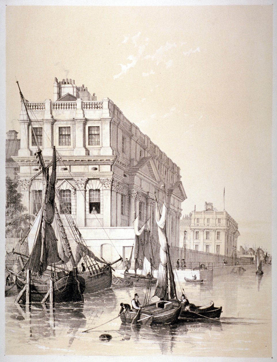 皇家海军医院，格林威治，伦敦，1838年。                                              作者 埃德蒙·帕滕