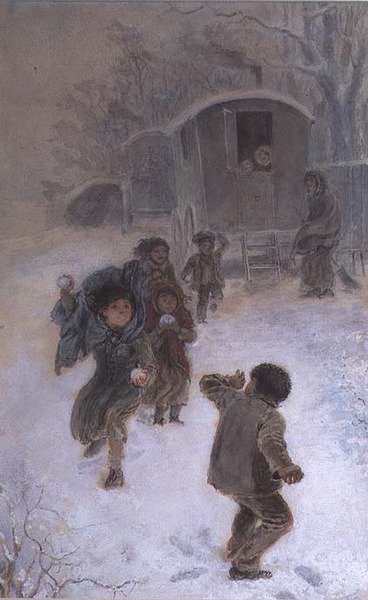 吉普赛儿童滚雪球 作者 埃德蒙·理查德·怀特