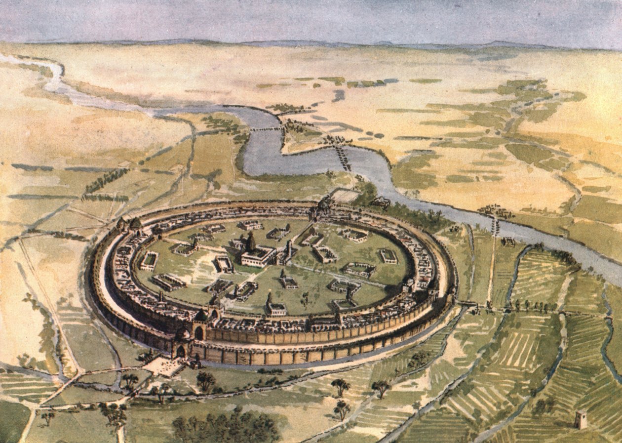 曼苏尔时代的巴格达》，1915年。 作者 埃德蒙·桑达斯