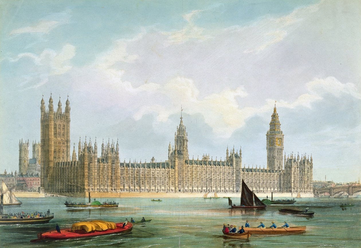 1852年由Lloyd Bros. und Co.出版的Thomas Picken镌刻的议会新议院 作者 埃德蒙·沃克