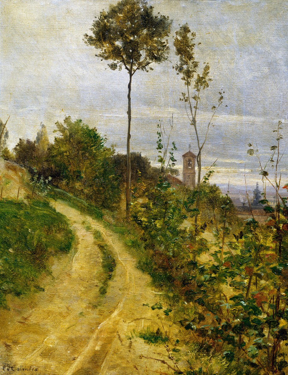 山路（布面油画） 作者 爱德华多·卡兰德拉（Edoardo Calandra）