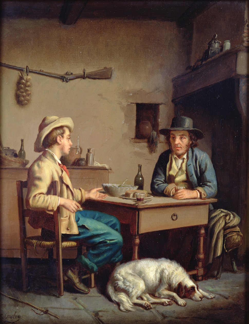 农民的小屋的内部，c.1903 作者 爱德华·安布尔·昂斯洛