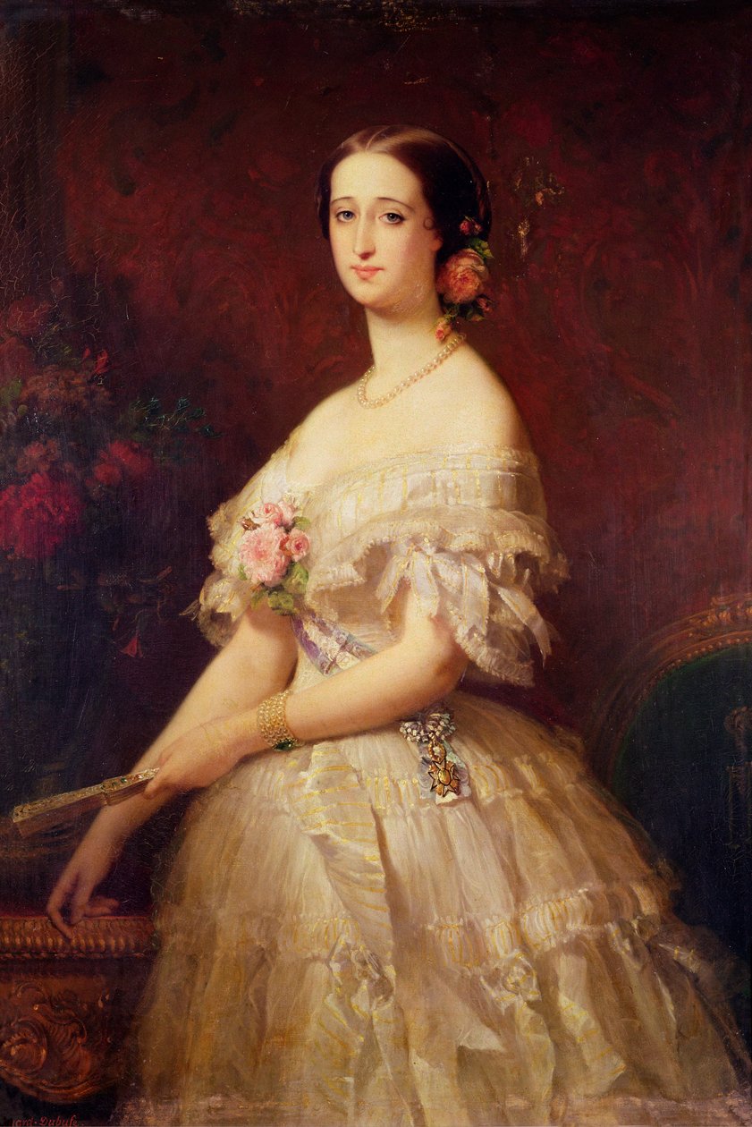 欧仁妮女皇（1826-1920）1854年的肖像 作者 爱德华·路易斯·杜布菲