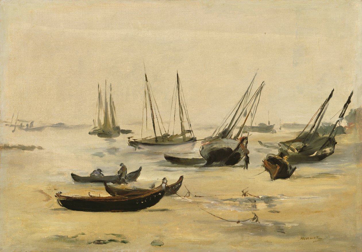 海滩，低潮c.1873 作者 爱德华·马奈