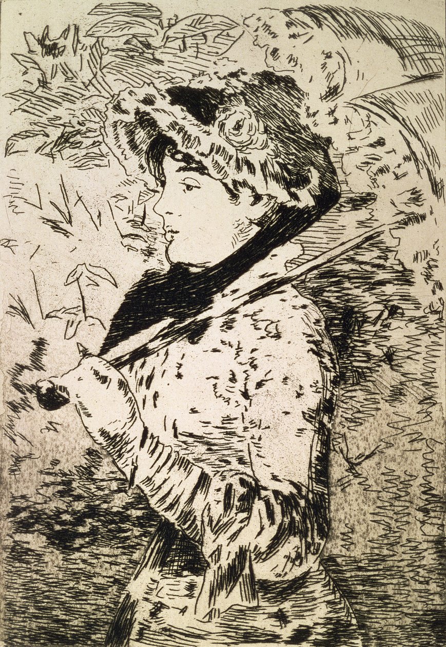 春天（珍妮），1882年（蚀刻和aquatint） 作者 爱德华·马奈