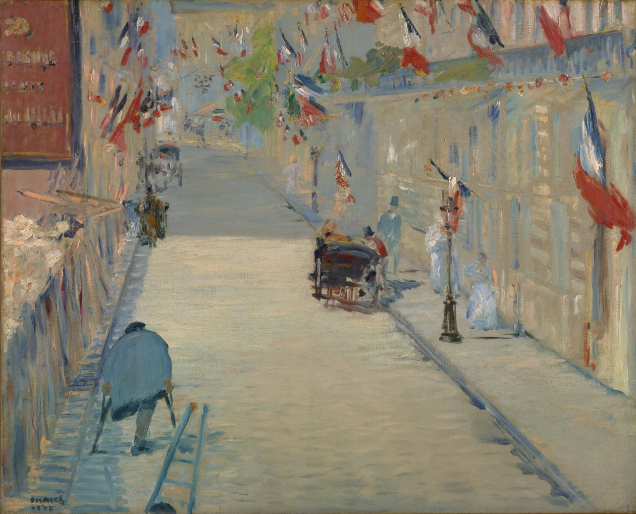 带有旗帜的Rue Monsier，1878年 作者 爱德华·马奈