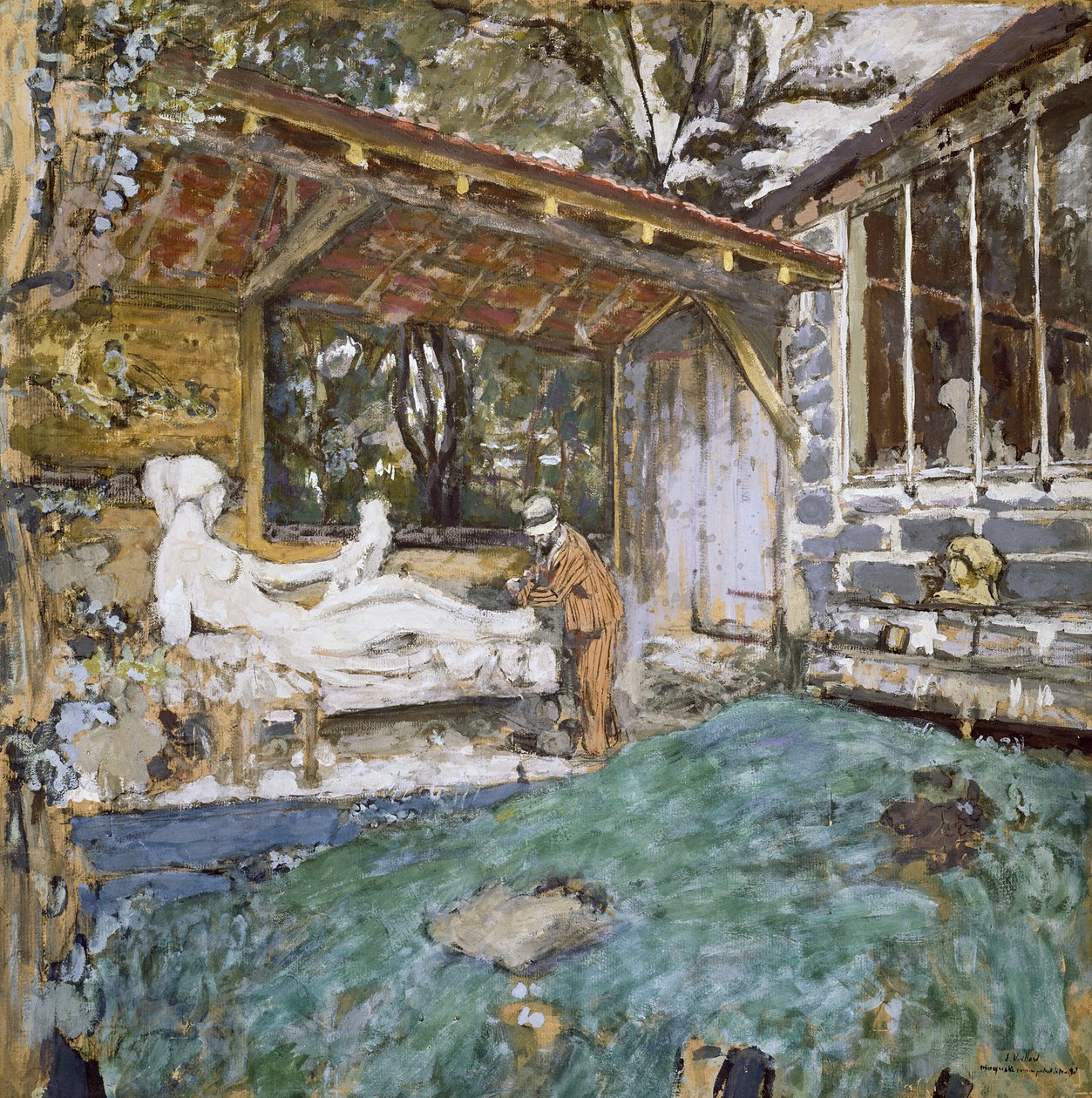 Maillol在Cezanne纪念馆工作，c.1925 作者 爱德华·维拉德