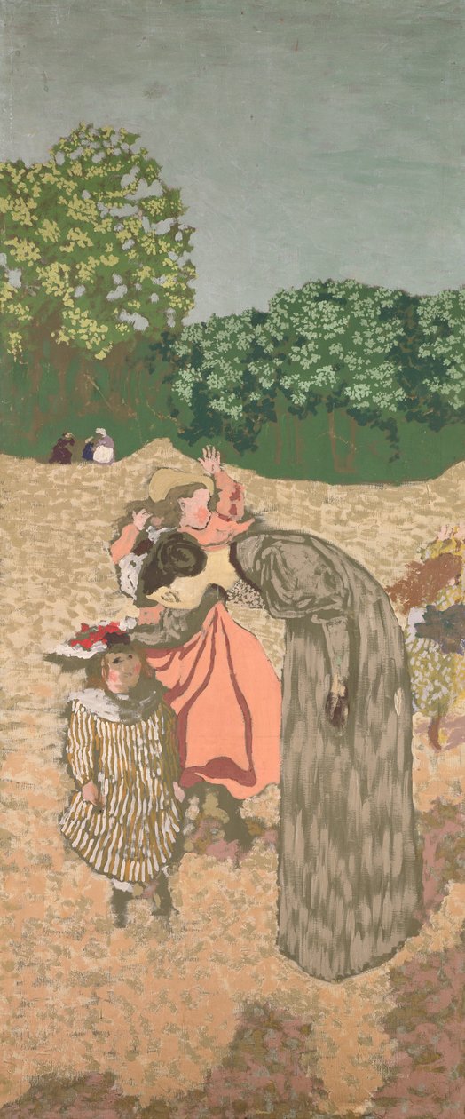 公共花园：提问，1894年（画布上的瘟疫） 作者 爱德华·维拉德