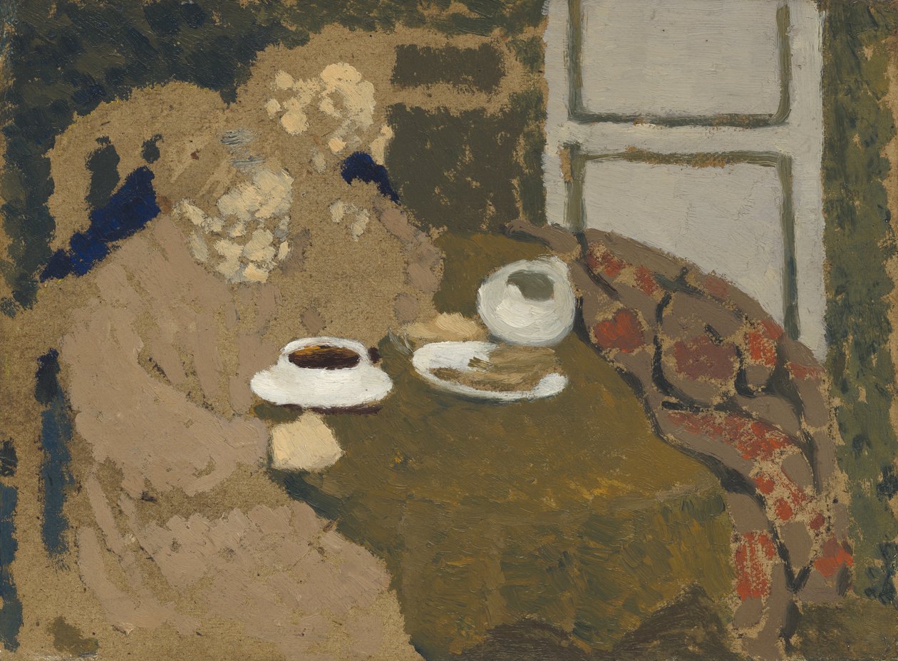 两名女性喝咖啡，c.1893（纸上油） 作者 爱德华·维拉德
