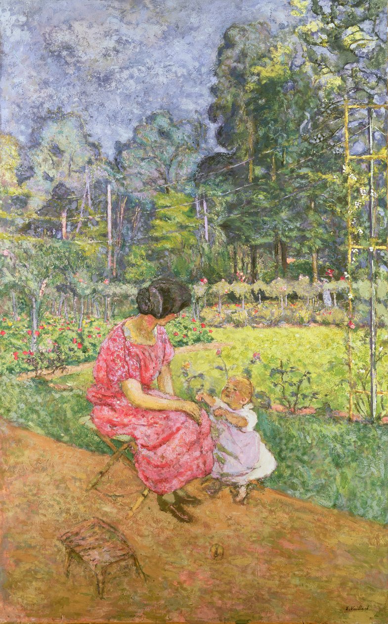 妇女和儿童在花园88，妇女和儿童在花园里; 作者 爱德华·维拉德