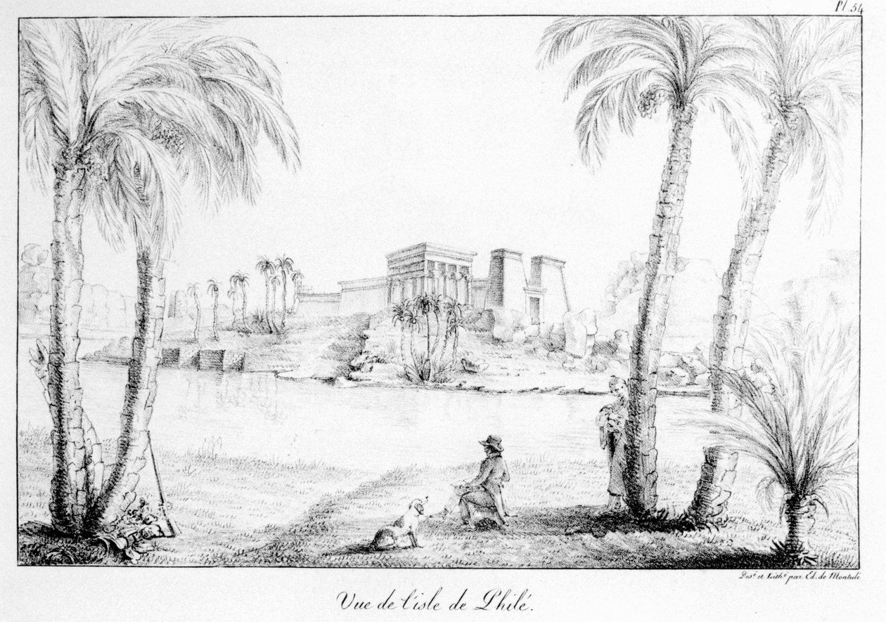 菲莱岛，由地图集和美国，意大利，西西里和埃及旅行的意见1816-21由艺术家 作者 爱德华·蒙特勒