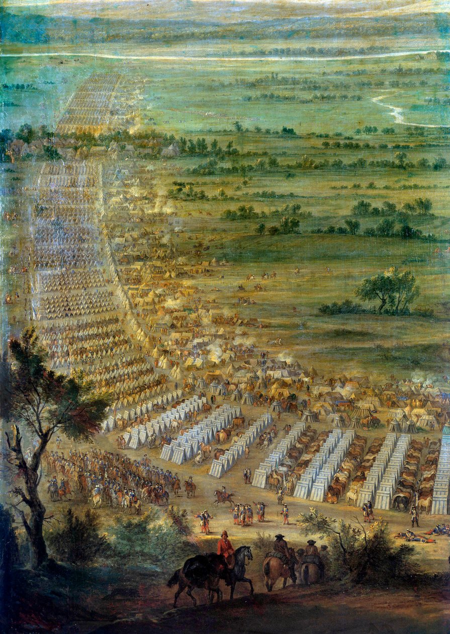 1674 年 6 月 6 日路易十四（1638-1715 年）攻占多尔镇，表现军营的细节。约翰-保罗（约 1675-1683 年成名）的画作。太阳 2,29x3,3 米 凡尔赛，城堡博物馆 作者 爱德华·安托万·雷纳德